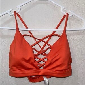 Women's Orange Strappy Bralette - Victoria Sport